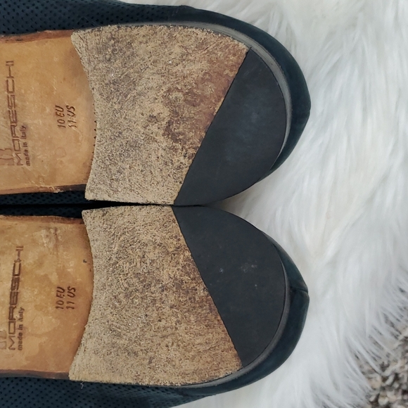 MORESCHI Blue Suede & Black Leather Italian Loafers Slip on size 11